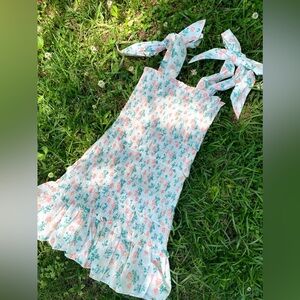 Floral Ruffle Dress with Bow Straps